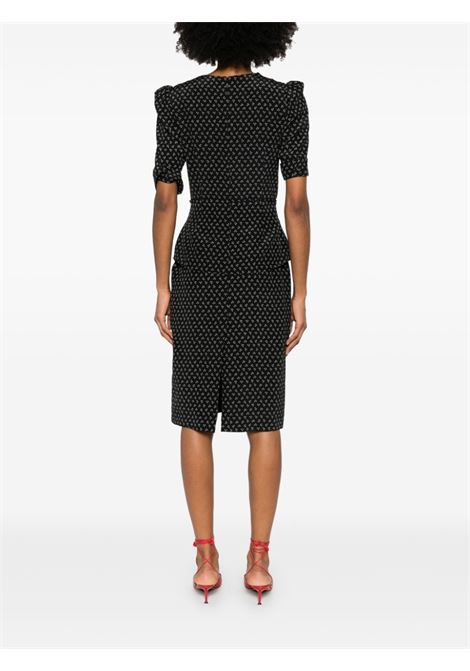 Black flower-print silk midi dress Alessandra rich - women ALESSANDRA RICH | FABX4012F44860900